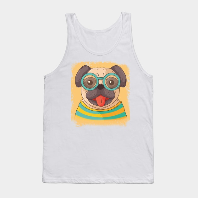 Cute dog wearing glasses Tank Top by PG